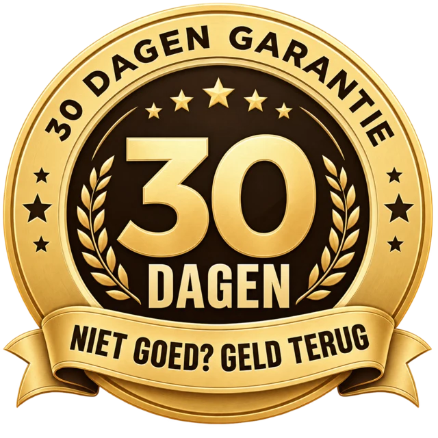 30 dagen garantie — niet goed, geld terug